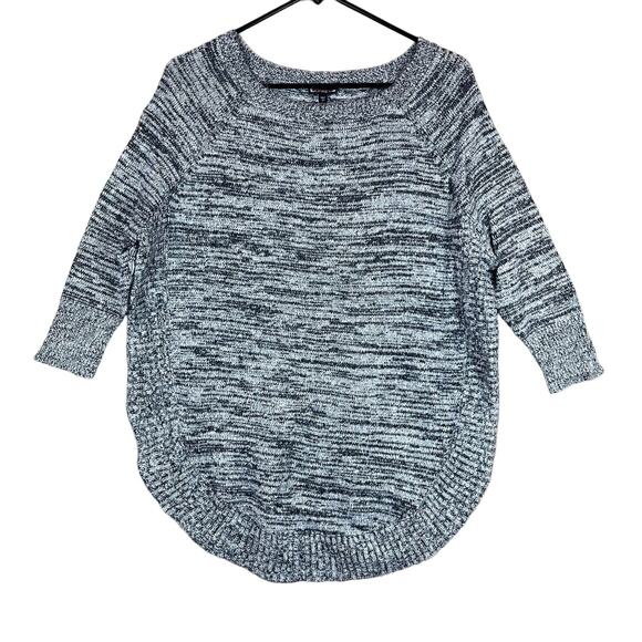 Express Womens Sweater Gray Boat Neck 3/4 Sleeve Knit Wool Mohair Blend Tunic S - Picture 1 of 13
